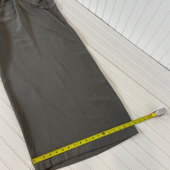 BCBGeneration Women’s Green Gray Lace Up Front Wide Leg Jumpsuit Size L - Picture 9 of 10